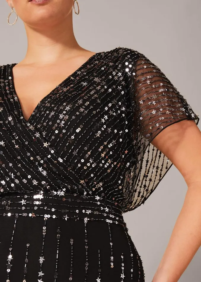Phase Eight Dresses Shante Sequin Maxi Dress Black 8211 Women