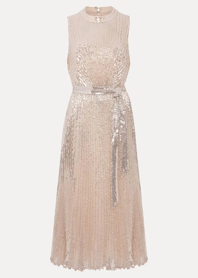 Phase Eight Dresses Simara Sequin Dress Silver 8211 Women