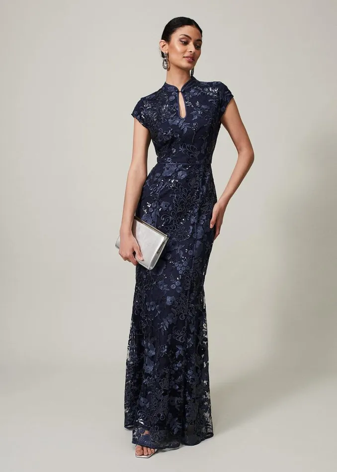 Phase Eight Dresses Sofia Embroidered Sequin Dress Blackmidnight 8211 Women
