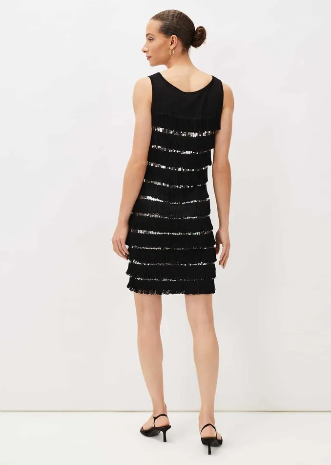 Phase Eight Dresses Sofianne Sequin Fringe Dress Black 8211 Women