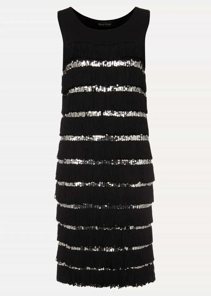 Phase Eight Dresses Sofianne Sequin Fringe Dress Black 8211 Women