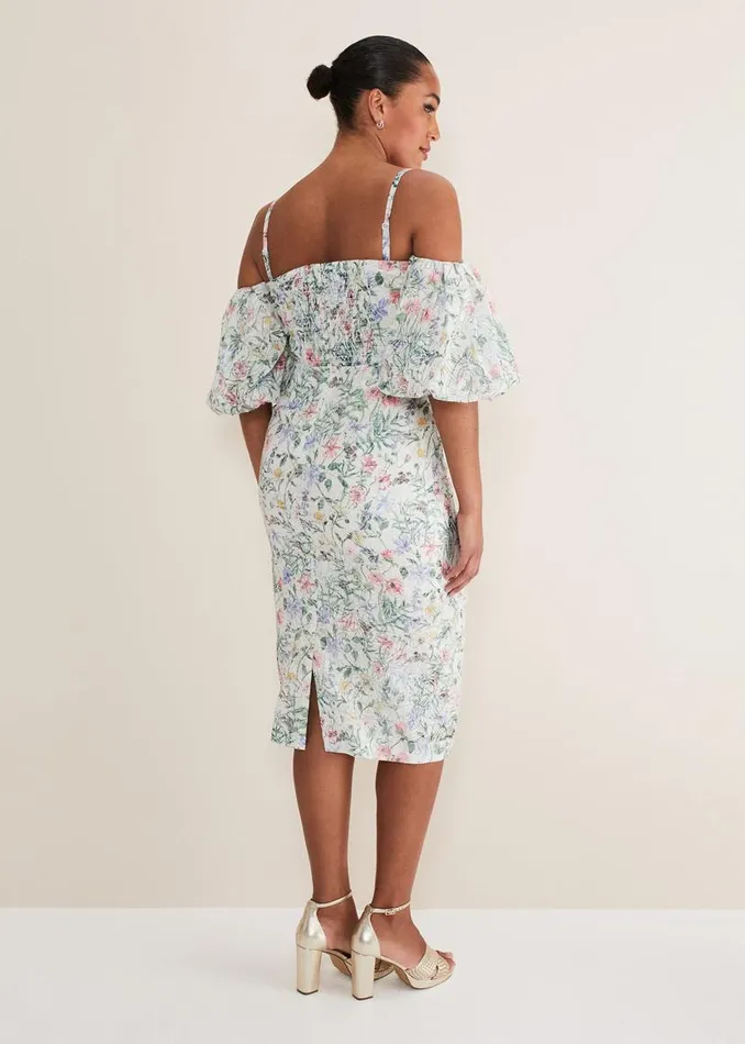 Phase Eight Dresses Stevie Floral Bodycon Midi Dress Ivorymulti 8211 Women