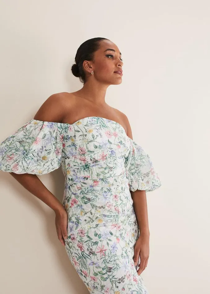 Phase Eight Dresses Stevie Floral Bodycon Midi Dress Ivorymulti 8211 Women