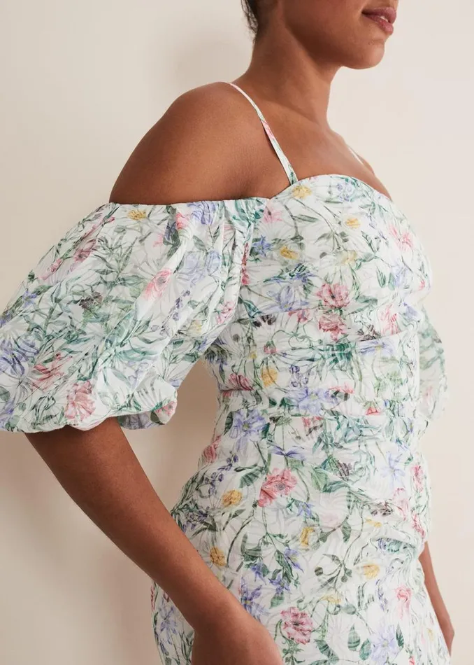 Phase Eight Dresses Stevie Floral Bodycon Midi Dress Ivorymulti 8211 Women