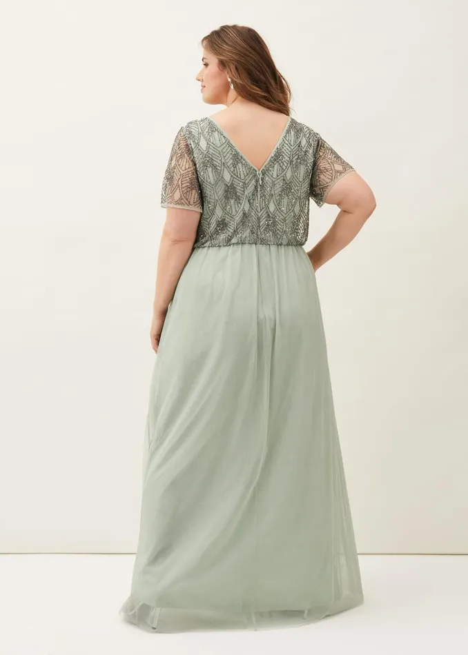 Phase Eight Dresses Tomasi Beaded Tulle Maxi Dress Mint 8211 Women