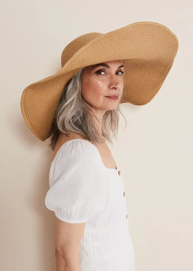 Phase Eight Fascinators and Hats Oversized Straw Hat Natural 8211 Women