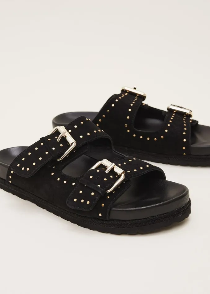 Phase Eight Heels Double Buckle Sandal Black 8211 Women