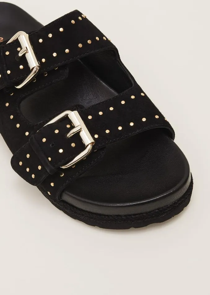Phase Eight Heels Double Buckle Sandal Black 8211 Women