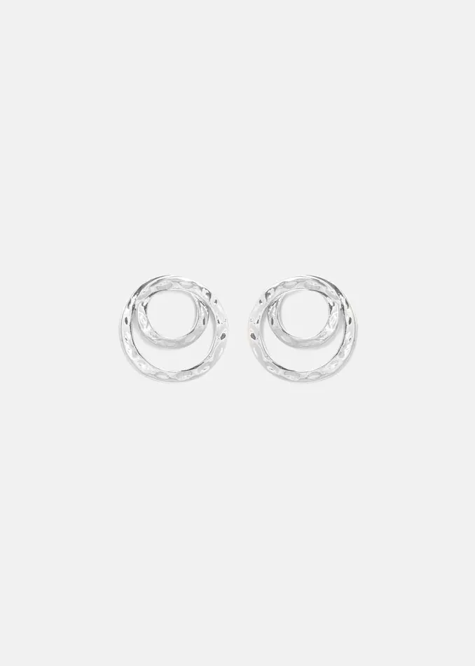 Phase Eight Knitwear Amy Hammered Twist Stud Earrings Silver 8211 Women