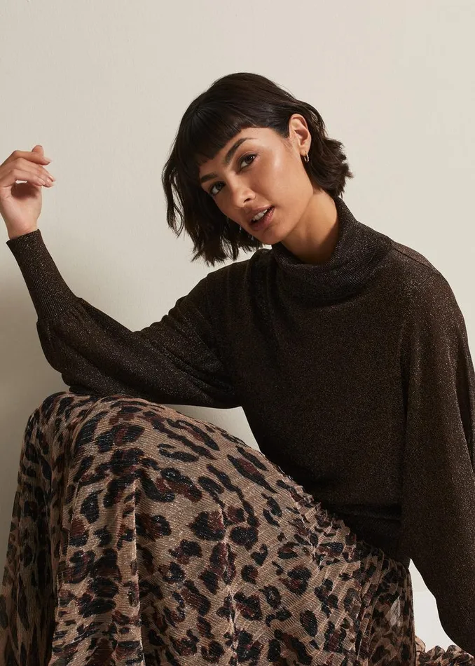 Phase Eight Knitwear Annalise Lurex Batwing Jumper Bronze 8211 Women