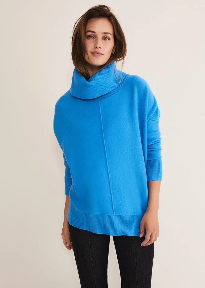 Phase Eight Knitwear Annika Asymmetric Hem Chunky Jumper Pop Blue 8211 Women Phase Eight Knitwear Annika Asymmetric Hem Chunky Jumper Pop Blue 8211 Women