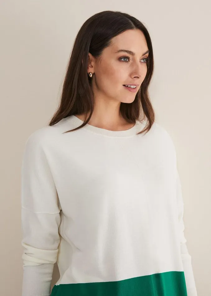 Phase Eight Knitwear Cleo Colour Block Knit Greenneutral 8211 Women