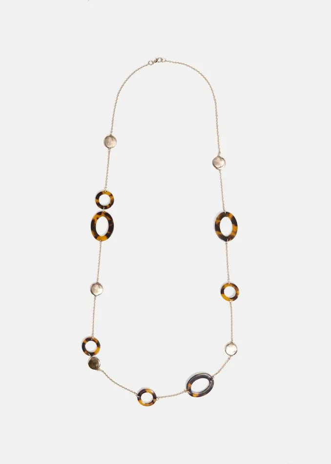 Phase Eight Knitwear Flora Resin Link Necklace Gold 8211 Women