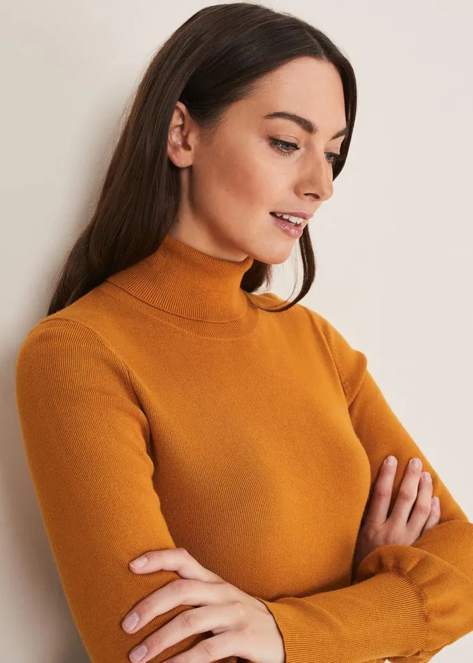 Phase Eight Knitwear Gwyneth Balloon Sleeve Fine Knit Jumper Amber 8211 Women