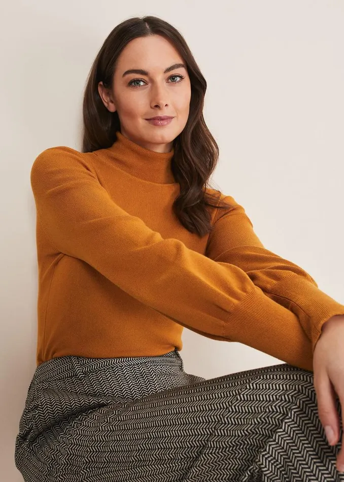 Phase Eight Knitwear Gwyneth Balloon Sleeve Fine Knit Jumper Amber 8211 Women Phase Eight Knitwear Gwyneth Balloon Sleeve Fine Knit Jumper Amber 8211 Women