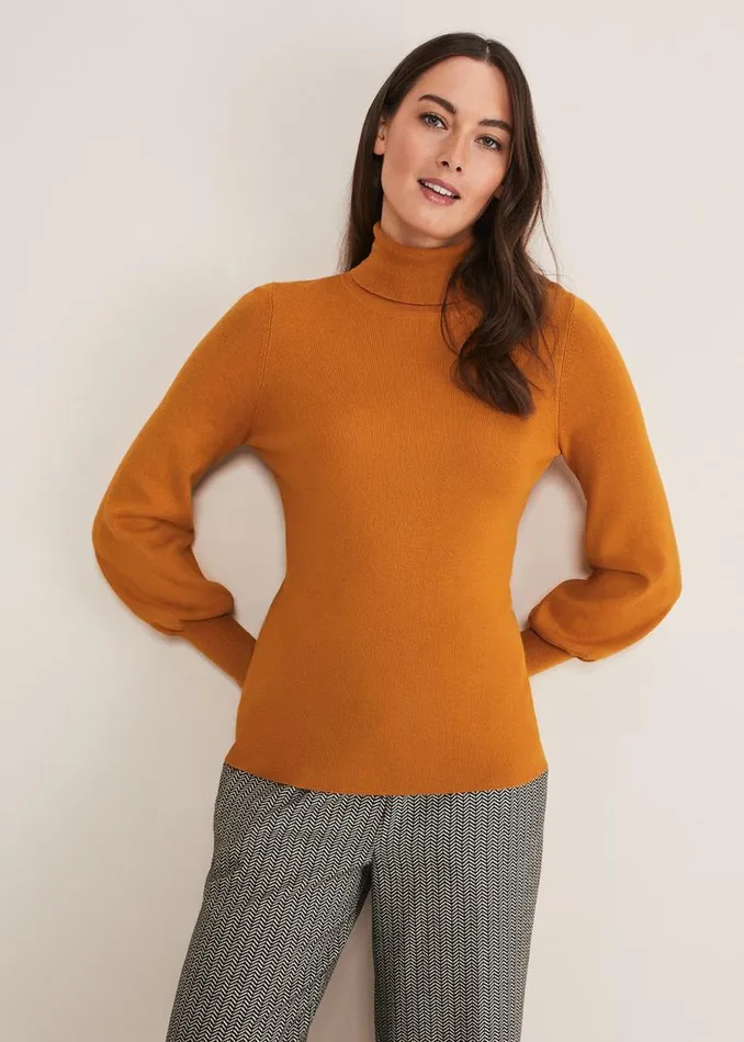 Phase Eight Knitwear Gwyneth Balloon Sleeve Fine Knit Jumper Amber 8211 Women Phase Eight Knitwear Gwyneth Balloon Sleeve Fine Knit Jumper Amber 8211 Women