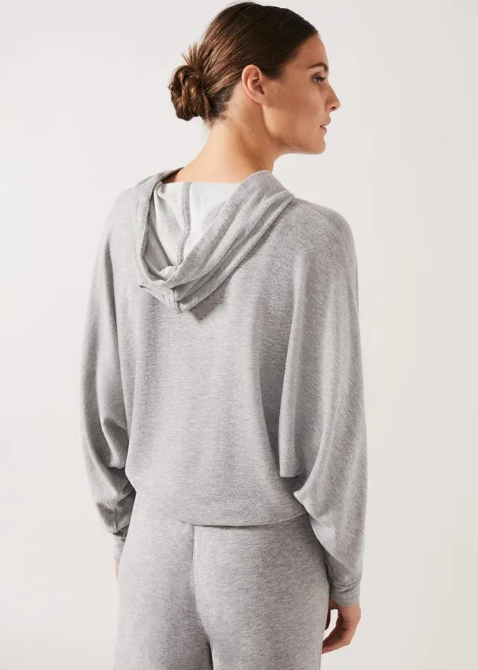 Phase Eight Knitwear Hooded Sweat Top Grey Marl 8211 Women