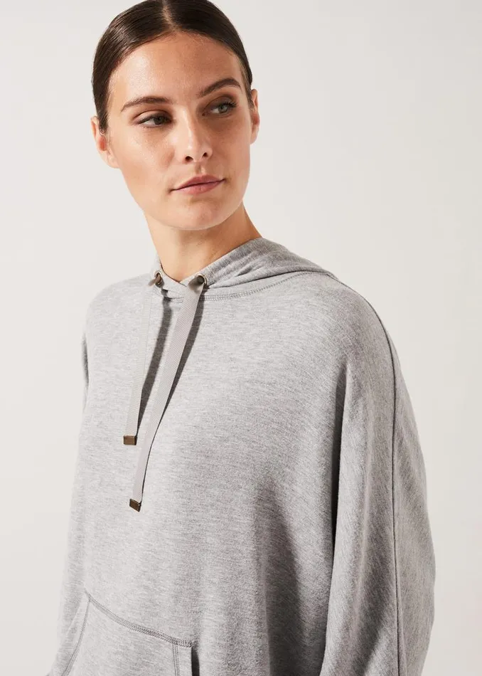 Phase Eight Knitwear Hooded Sweat Top Grey Marl 8211 Women