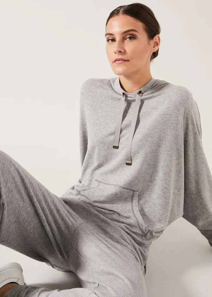 Phase Eight Knitwear Hooded Sweat Top Grey Marl 8211 Women