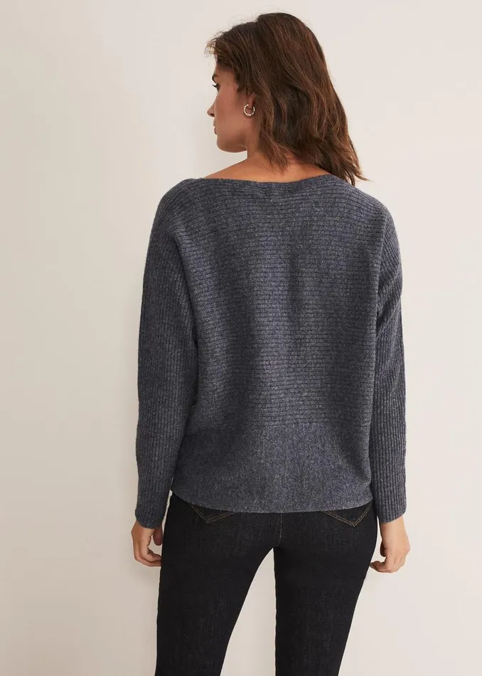 Phase Eight Knitwear Isabella Ripple Wool Cashmere Jumper Charcoal 8211 Women Phase Eight Knitwear Isabella Ripple Wool Cashmere Jumper Charcoal 8211 Women