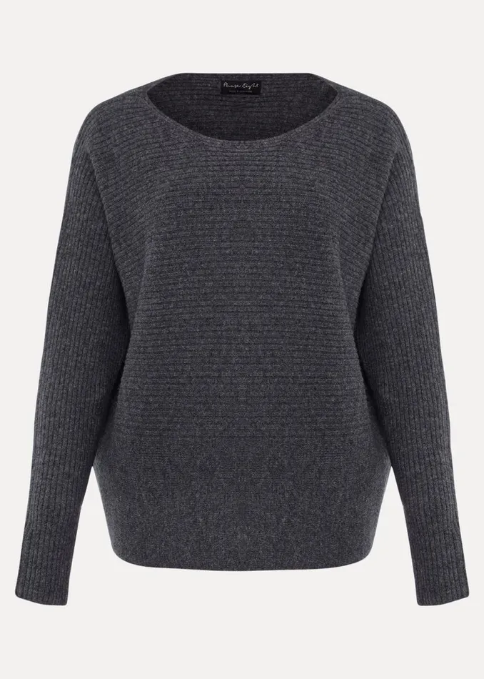 Phase Eight Knitwear Isabella Ripple Wool Cashmere Jumper Charcoal 8211 Women Phase Eight Knitwear Isabella Ripple Wool Cashmere Jumper Charcoal 8211 Women