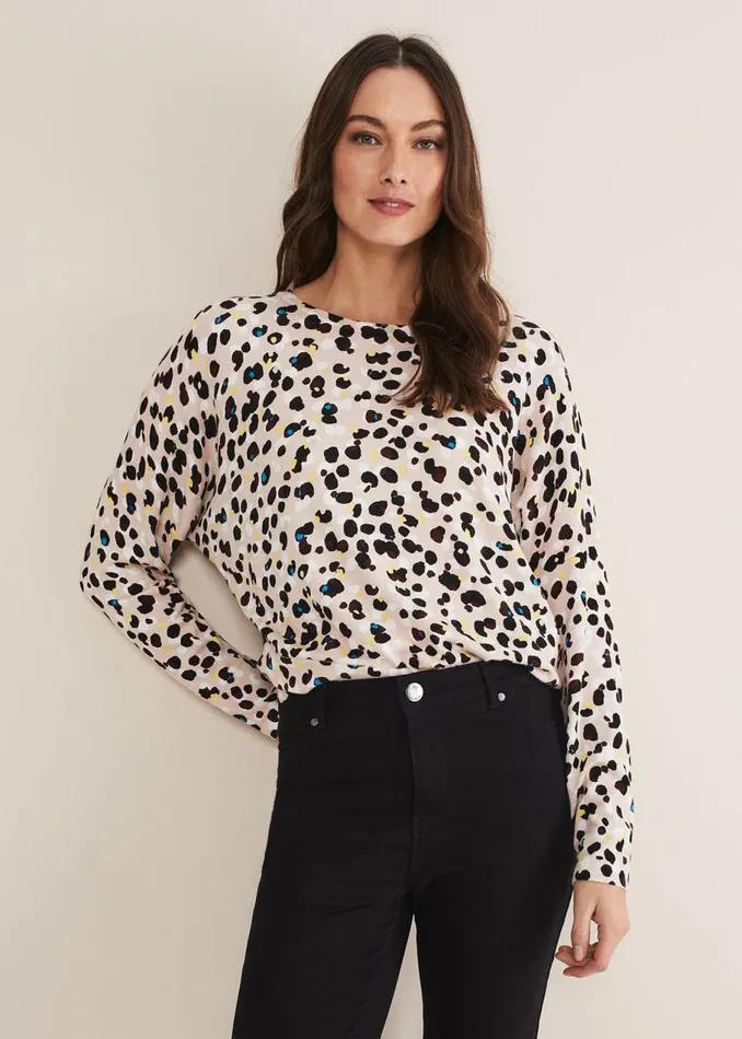 Phase Eight Knitwear Juno Abstract Jumper Soft Pink Multi 8211 Women