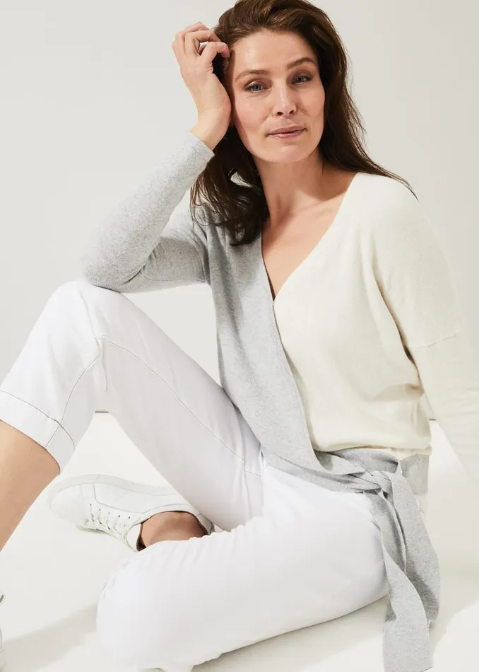 Phase Eight Knitwear Maliah Colourblock Knit Top Greyivory 8211 Women
