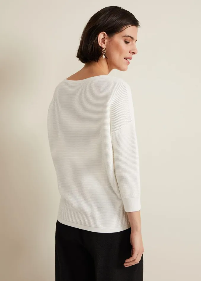 Phase Eight Knitwear Nellie Ripple Stitch Jumper Ivory 8211 Women