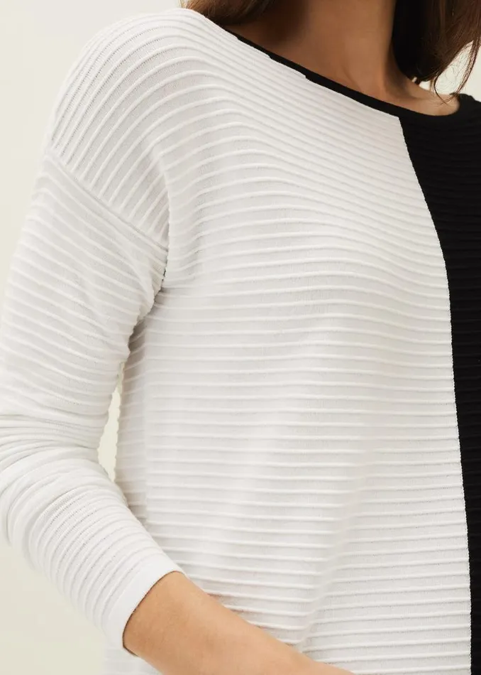 Phase Eight Knitwear Sherrie Ribbed Colourblock Knit Tunic Dress Blackivory 8211 Women Phase Eight Knitwear Sherrie Ribbed Colourblock Knit Tunic Dress Blackivory 8211 Women