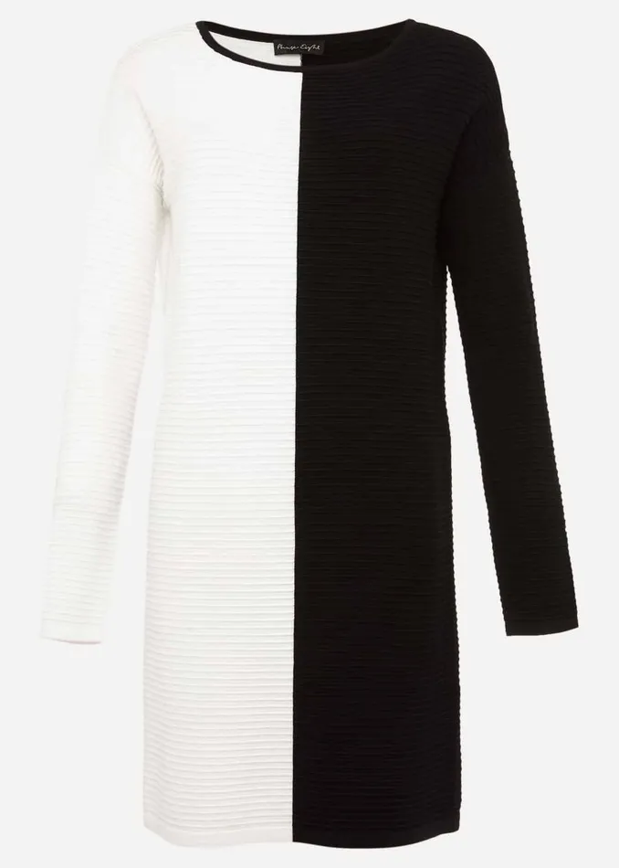 Phase Eight Knitwear Sherrie Ribbed Colourblock Knit Tunic Dress Blackivory 8211 Women Phase Eight Knitwear Sherrie Ribbed Colourblock Knit Tunic Dress Blackivory 8211 Women