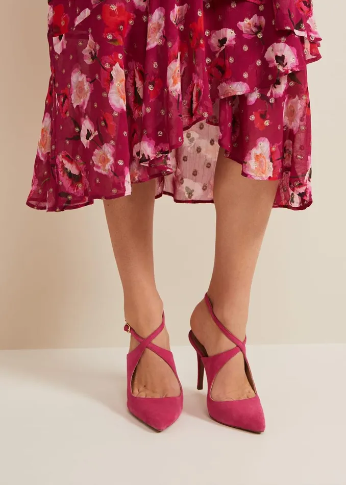 Phase Eight Occasion Shoes Cross Over Ankle Shoes Pink 8211 Women