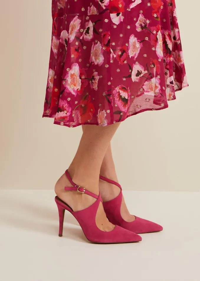 Phase Eight Occasion Shoes Cross Over Ankle Shoes Pink 8211 Women