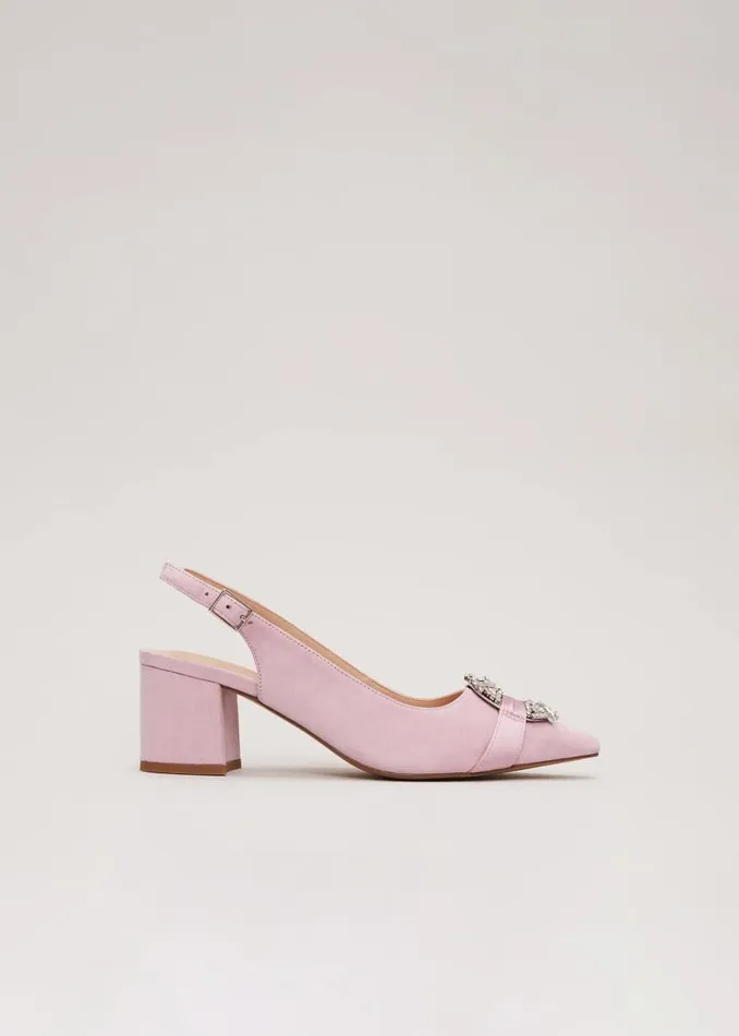 Phase Eight Occasion Shoes Embellished Block Heel Shoes Pink 8211 Women