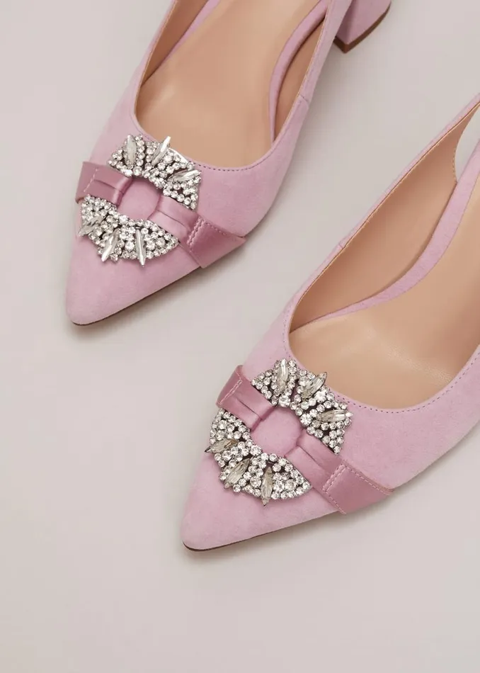 Phase Eight Occasion Shoes Embellished Block Heel Shoes Pink 8211 Women