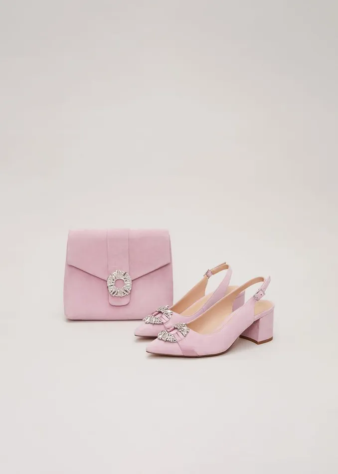Phase Eight Occasion Shoes Embellished Block Heel Shoes Pink 8211 Women