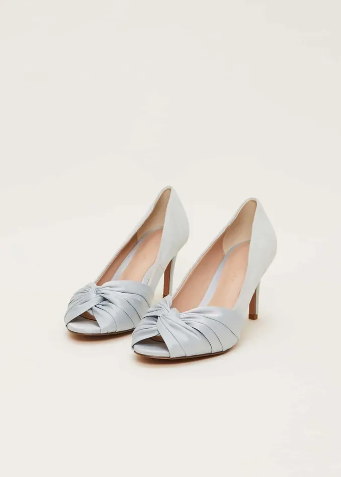 Phase Eight Occasion Shoes Satin Twist Peeptoe Shoe Eau De Nil 8211 Women