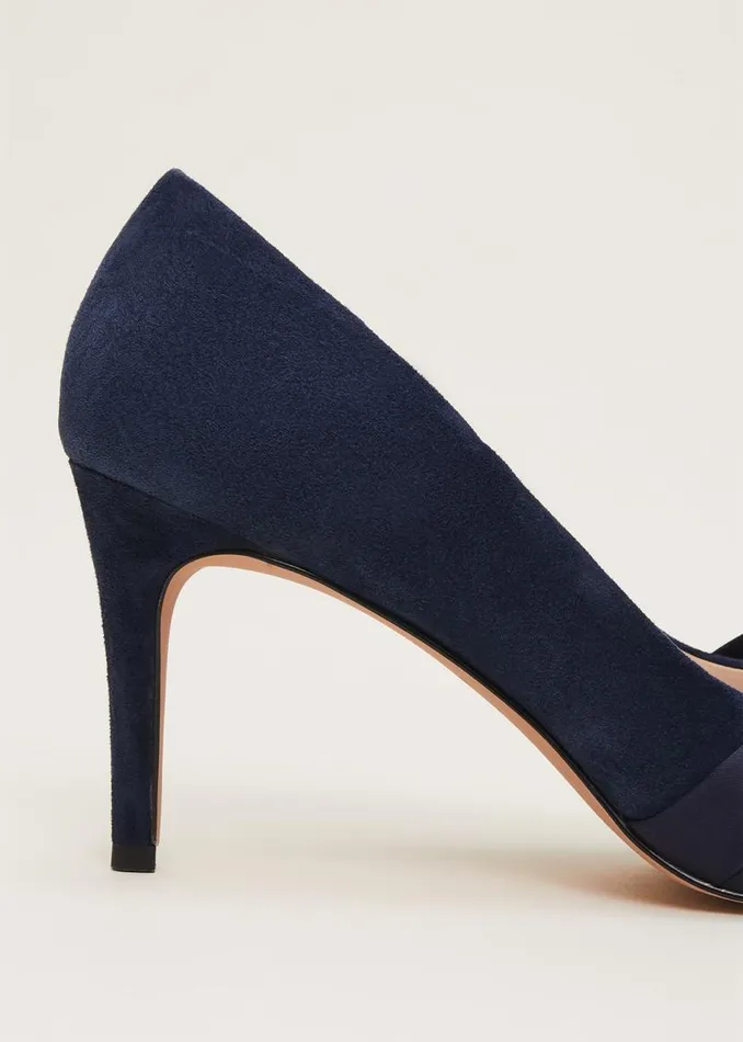Phase Eight Occasion Shoes Satin Twist Peeptoe Shoe Navy 8211 Women