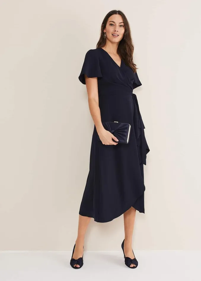 Phase Eight Occasion Shoes Satin Twist Peeptoe Shoe Navy 8211 Women