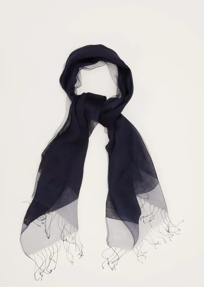 Phase Eight Scarves Silk Blend Scarf Navy 8211 Women