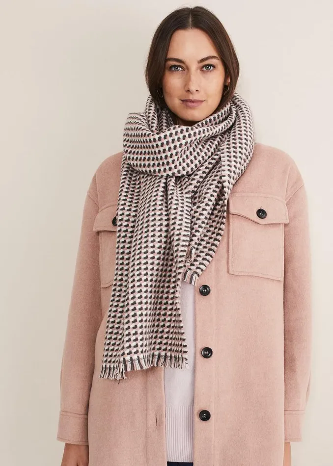 Phase Eight Scarves Weave Checked Scarf Multicoloured 8211 Women