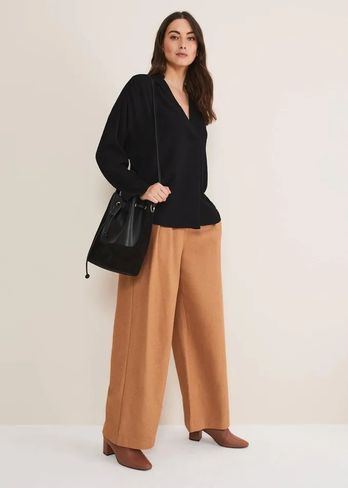Phase Eight Shirts and Blouses Kym VNeck Textured Blouse Black 8211 Women