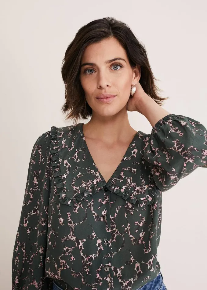 Phase Eight Shirts and Blouses Marble Collar Blouse Carbonmulti 8211 Women