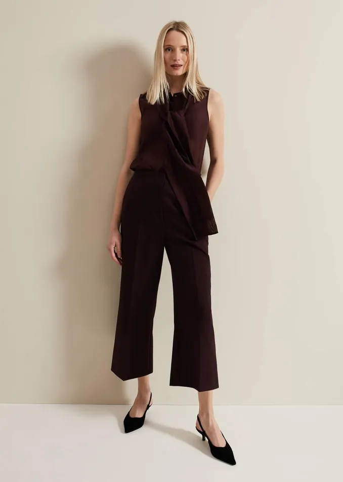 Phase Eight Shirts and Blouses Saylor Sleeveless Pussybow Blouse Burgundy 8211 Women Phase Eight Shirts and Blouses Saylor Sleeveless Pussybow Blouse Burgundy 8211 Women