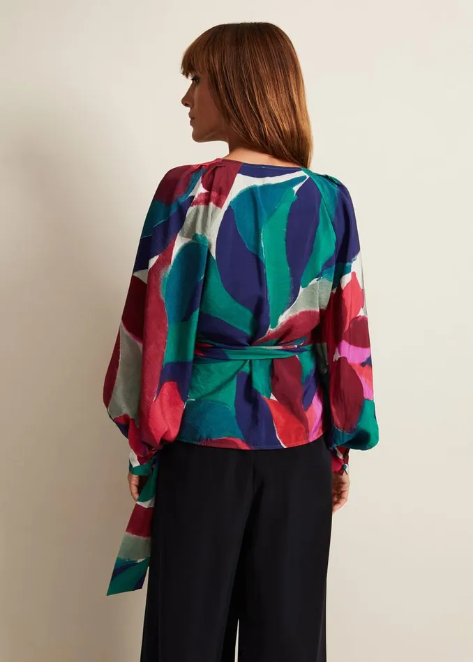 Phase Eight Shirts and Blouses Shalni Abstract Floral Wrap Top Multicoloured 8211 Women Phase Eight Shirts and Blouses Shalni Abstract Floral Wrap Top Multicoloured 8211 Women