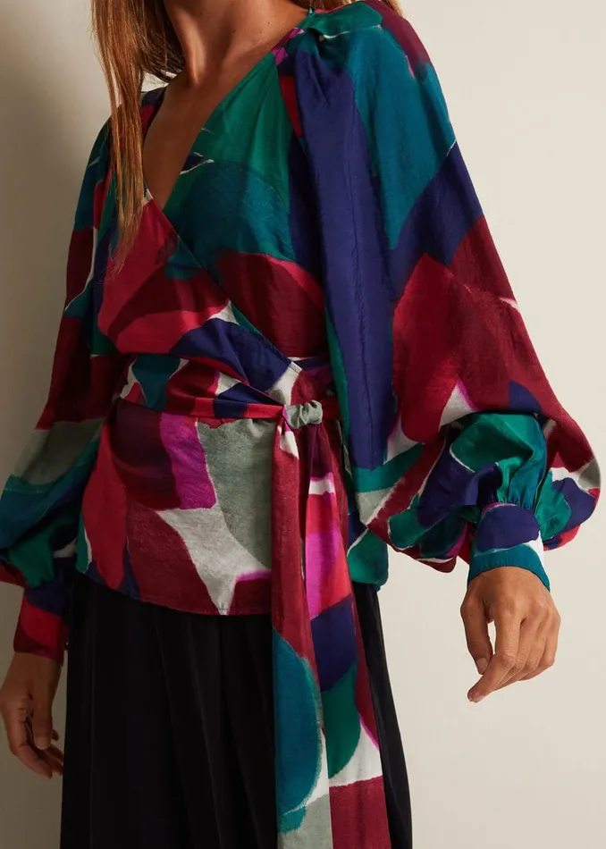 Phase Eight Shirts and Blouses Shalni Abstract Floral Wrap Top Multicoloured 8211 Women Phase Eight Shirts and Blouses Shalni Abstract Floral Wrap Top Multicoloured 8211 Women