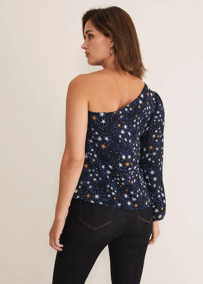 Phase Eight Shirts and Blouses Zeba Star One Shoulder Blouse Navy 8211 Women Phase Eight Shirts and Blouses Zeba Star One Shoulder Blouse Navy 8211 Women
