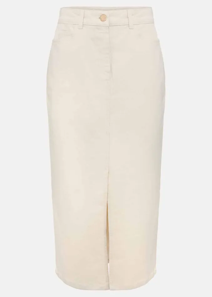 Phase Eight Skirts Amani Ecru Denim Midi Skirt Natural 8211 Women