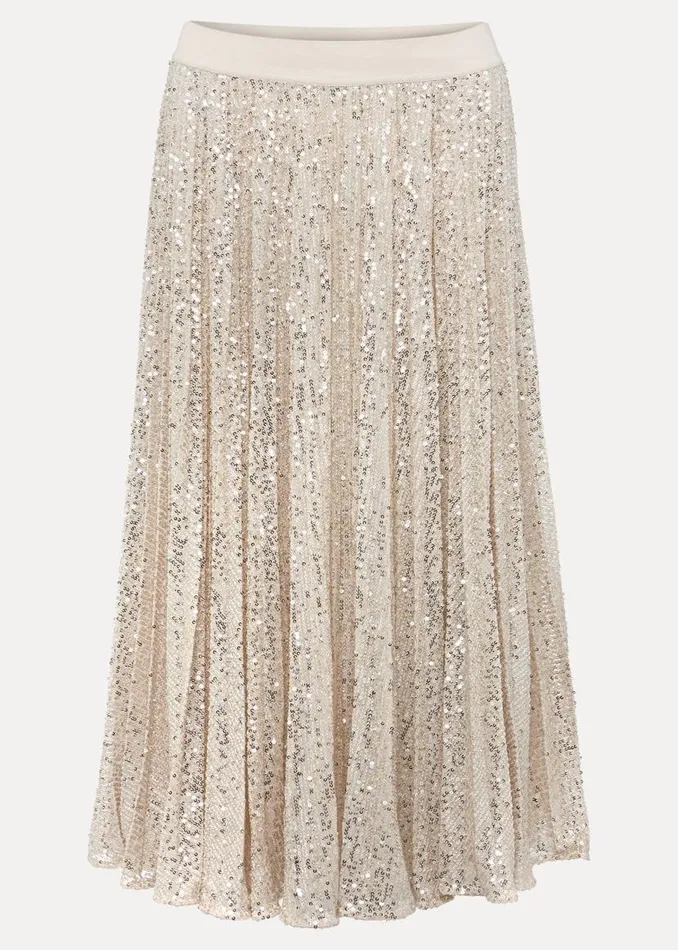 Phase Eight Skirts Celeste Sequin Pleat Skirt Silver 8211 Women