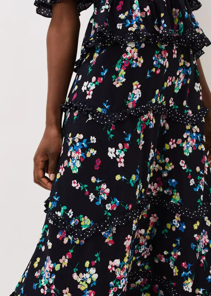 Phase Eight Skirts Hudson Floral Tiered CoOrd Skirt Blackivory 8211 Women