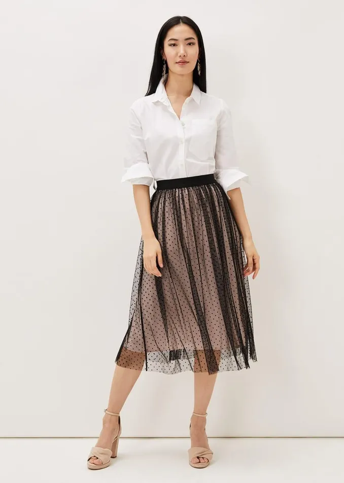 Phase Eight Skirts Maya Mesh Spot Skirt Blackblush 8211 Women